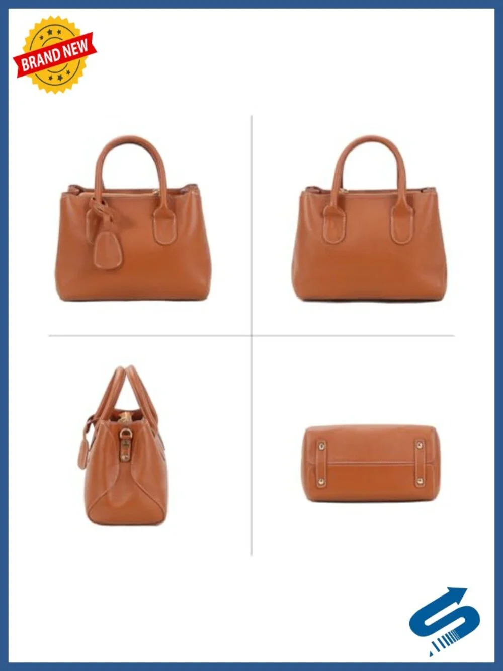 Genuine Leather Vintage Tote Bag for Women Office Shoulder Crossbody Tablet
